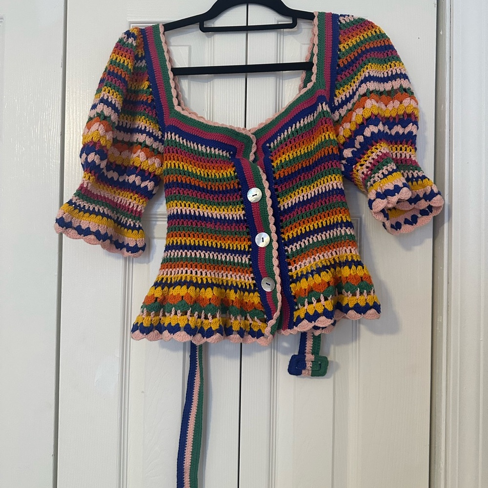 FARM Rio Multicolor Crochet Blouse - Picture 2 of 4